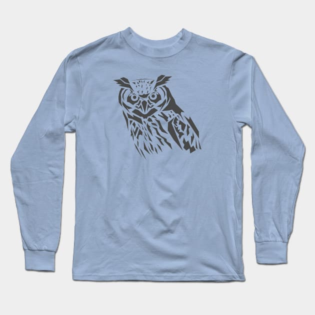 Wisdom in the Dark owl design Long Sleeve T-Shirt by Shinwys22 